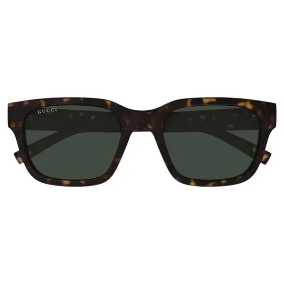 New GUCCI Sunglasses Brown Gold Red Green Web 55-20-145 mm Mens Square